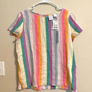 Colorful striped linen blouse